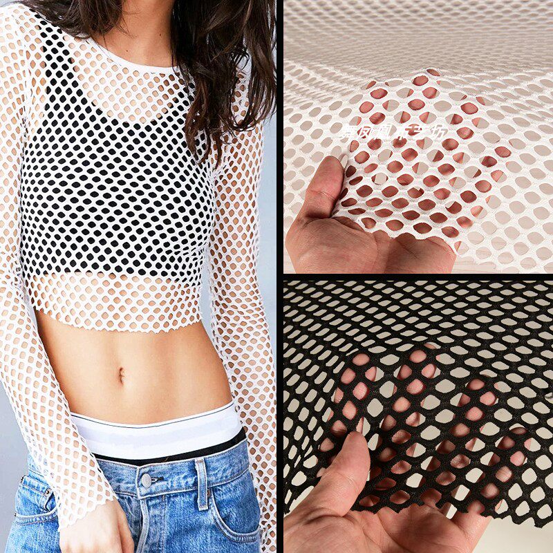 Crystal Mesh Fabric - 4 Way Stretch Soft Diamond Large