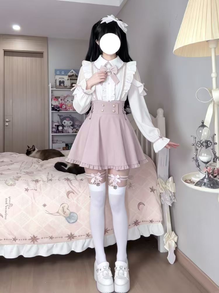 Japanese Sweet Lolita 2 Piece  - Elastic Lace Trim 评论和价格