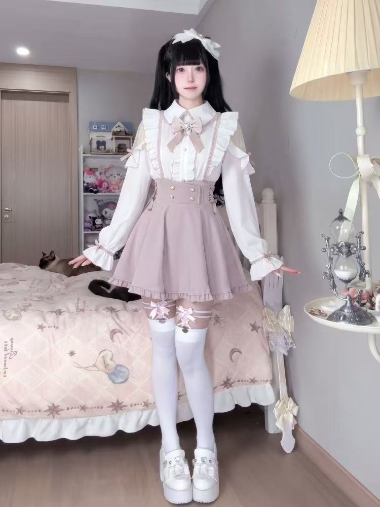 Japanese Sweet Lolita 2 Piece  - Elastic Lace Trim 评论和价格