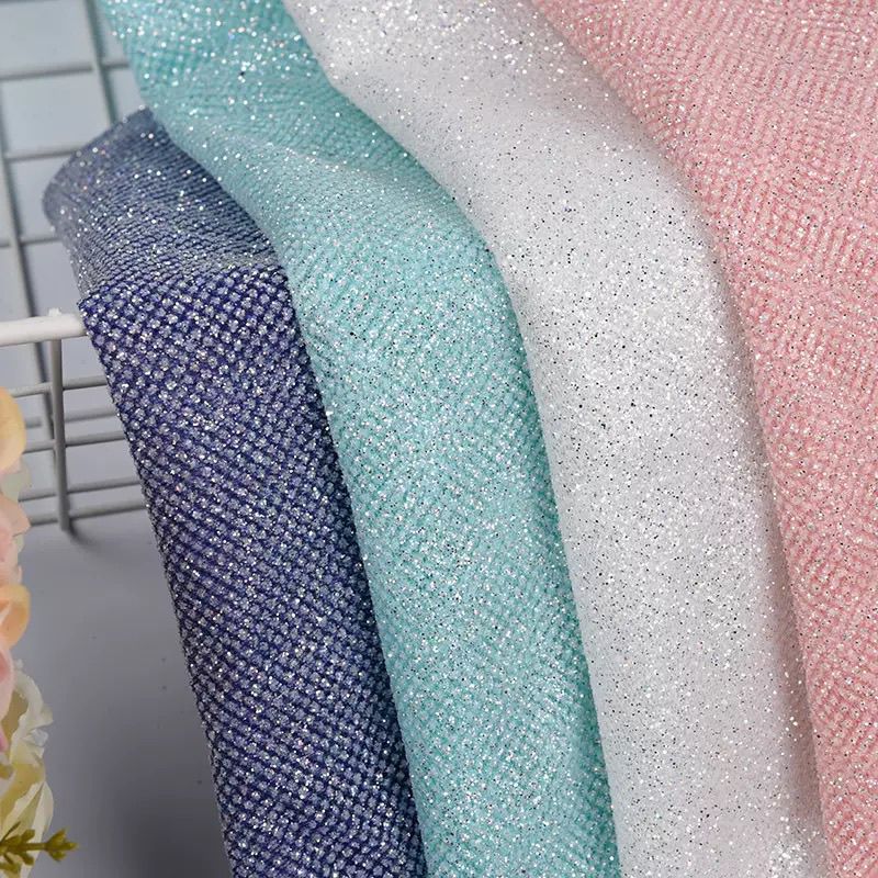 Glitter Sequin Mesh Fabric for - Crystal Mesh Fabric 评论和价格