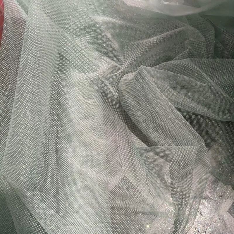 Glitter Sequin Mesh Fabric for - Crystal Mesh Fabric 评论和价格