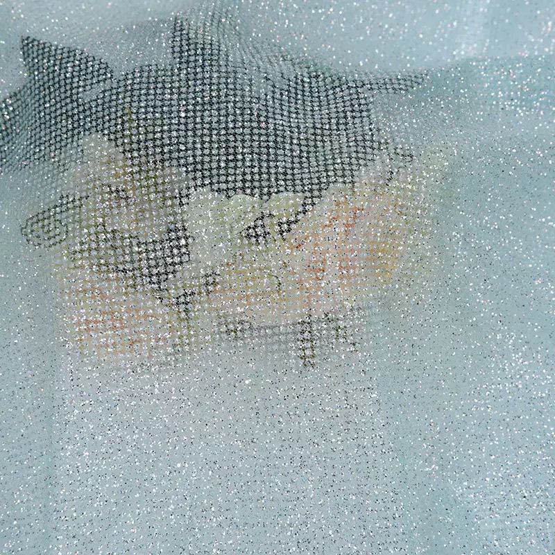 Glitter Sequin Mesh Fabric for - Crystal Mesh Fabric 评论和价格