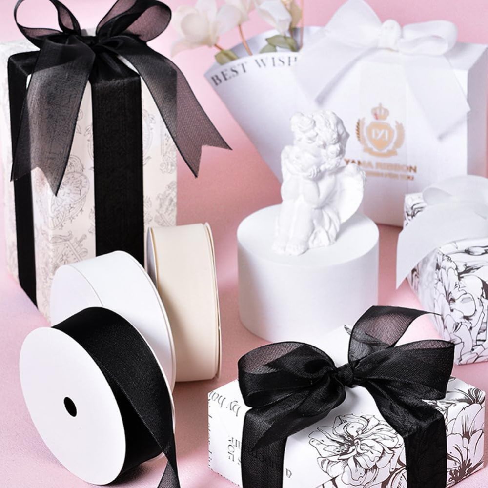 1 Inch Black Organza Ribbon Wi - Organza Ribbon Spool 评论和价格