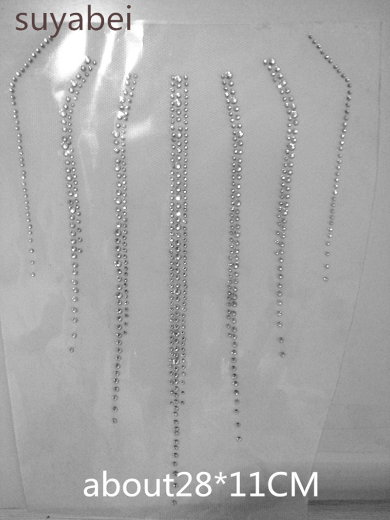 2pc/lot Waterfall Neckline Rhi - Hotfix Rhinestone Sheet 评论和价格