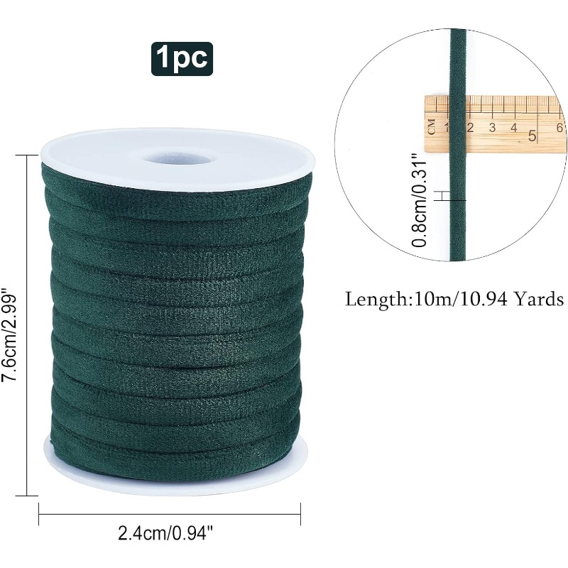 1 Roll 10m 8mm Dark Green Velv - Velvet Ribbon Roll 评论和价格