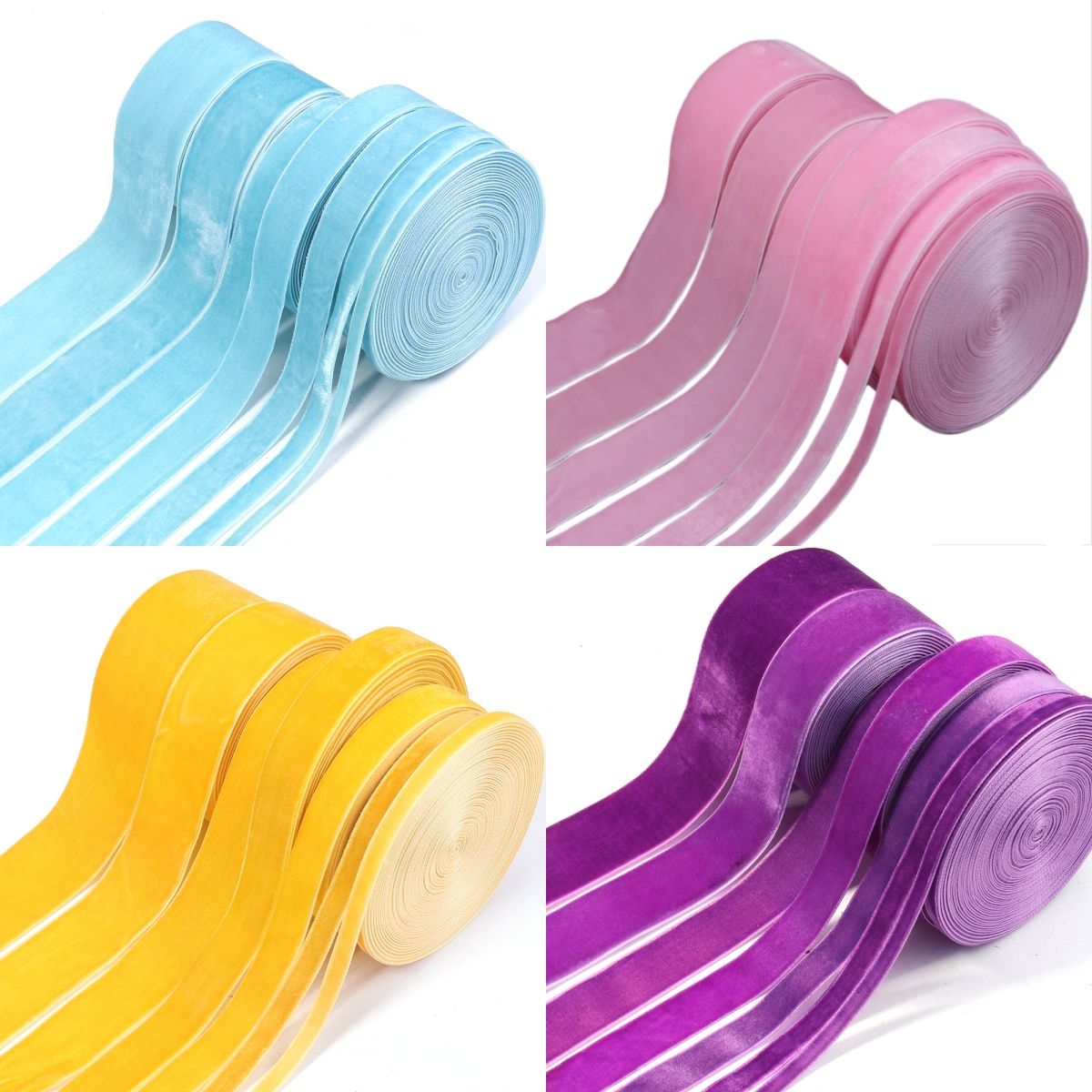 5-10yards/roll Velvet Ribbons  - Velvet Ribbon Roll 评论和价格