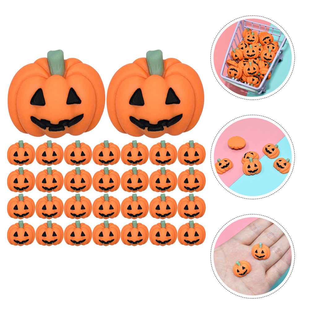 50Pcs Tiny Resin Pumpkin Charm - Craft Embellishment 评论和价格