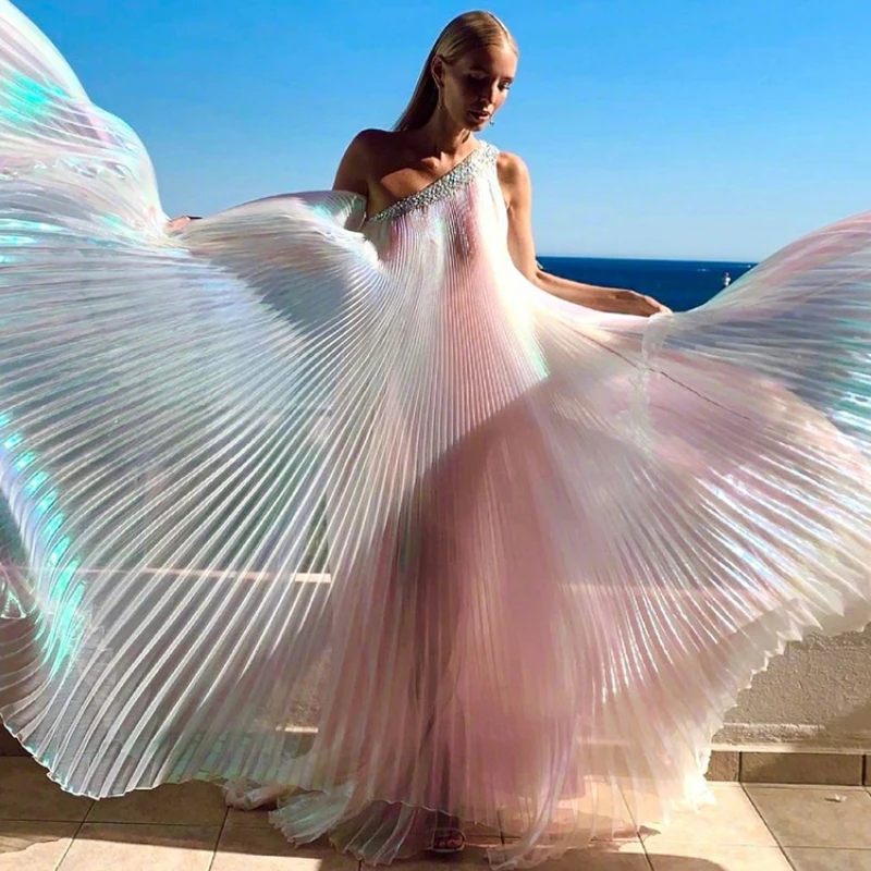 Organ Pleated Fabric Illusory  - Crystal Mesh Fabric 评论和价格