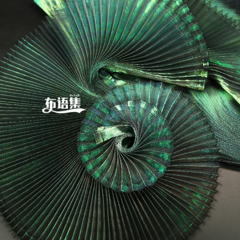 Organ Pleated Fabric Illusory  - Crystal Mesh Fabric 评论和价格
