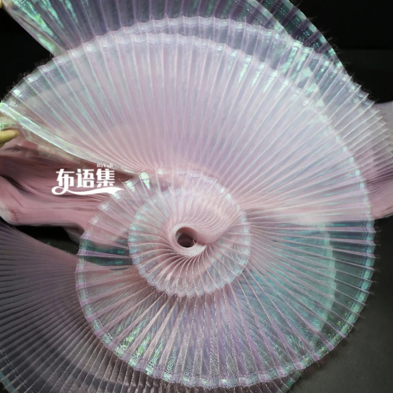 Organ Pleated Fabric Illusory  - Crystal Mesh Fabric 评论和价格