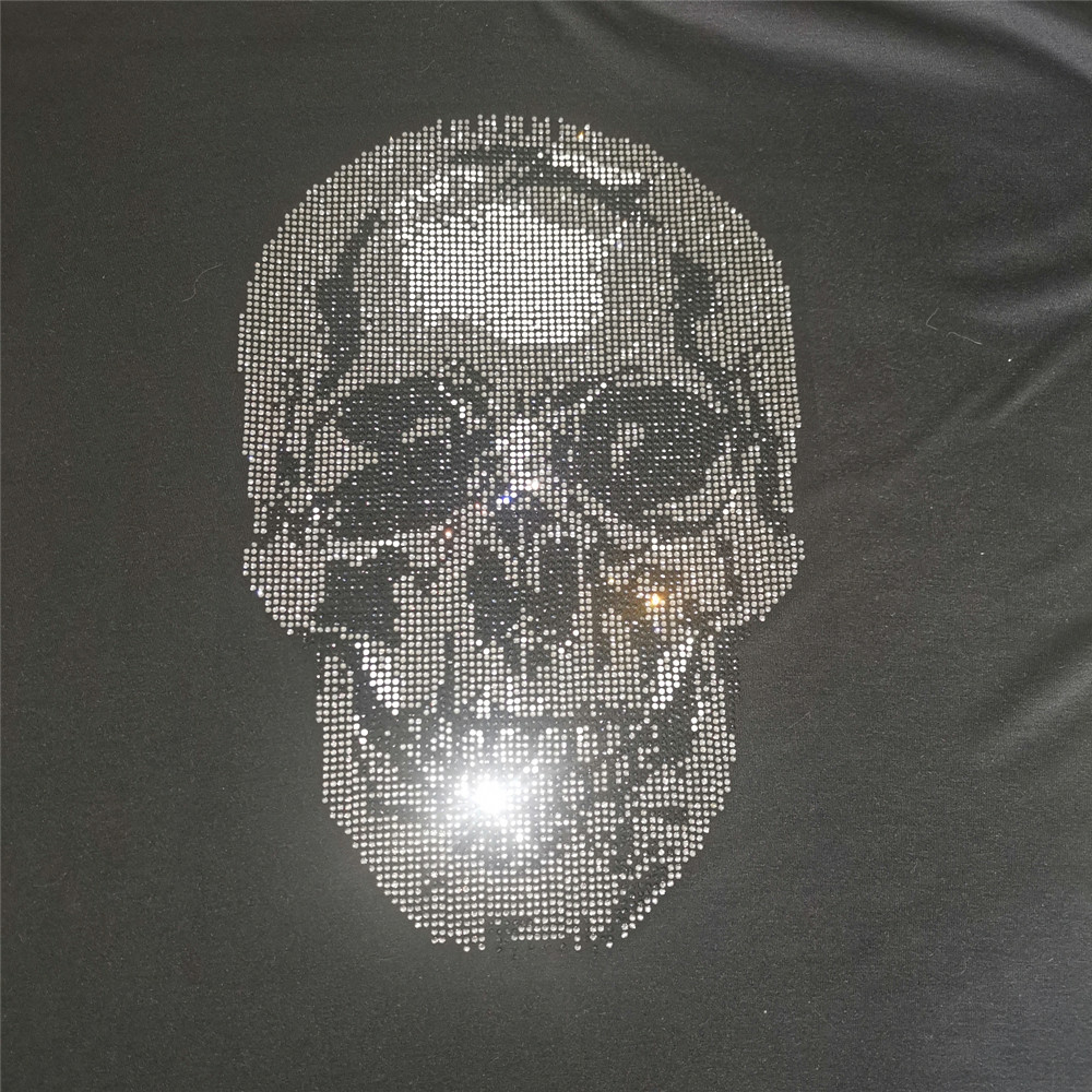 Skull Patch,Iron On Transfers  - Hotfix Rhinestone Sheet 评论和价格